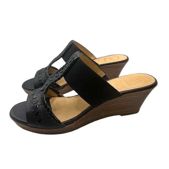 Jack Rogers Nora Wedge Sandal Black Women's Size 7.5 EUC - Picture 3 of 11